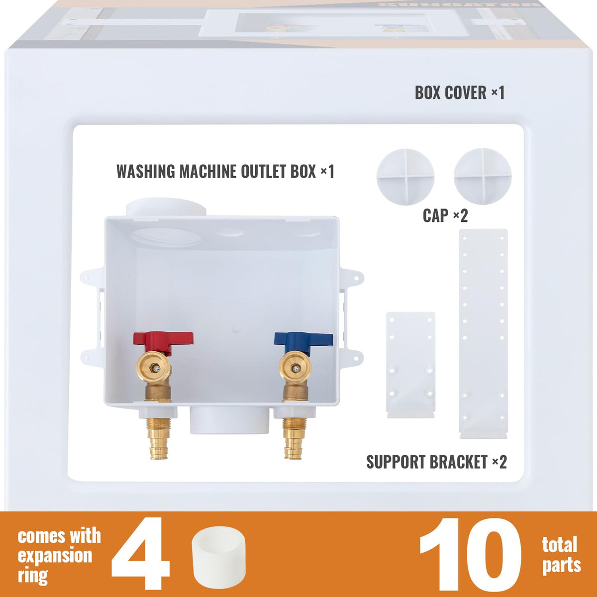 SUNGATOR packaging shows complete kit with fixture and four expansion rings included.