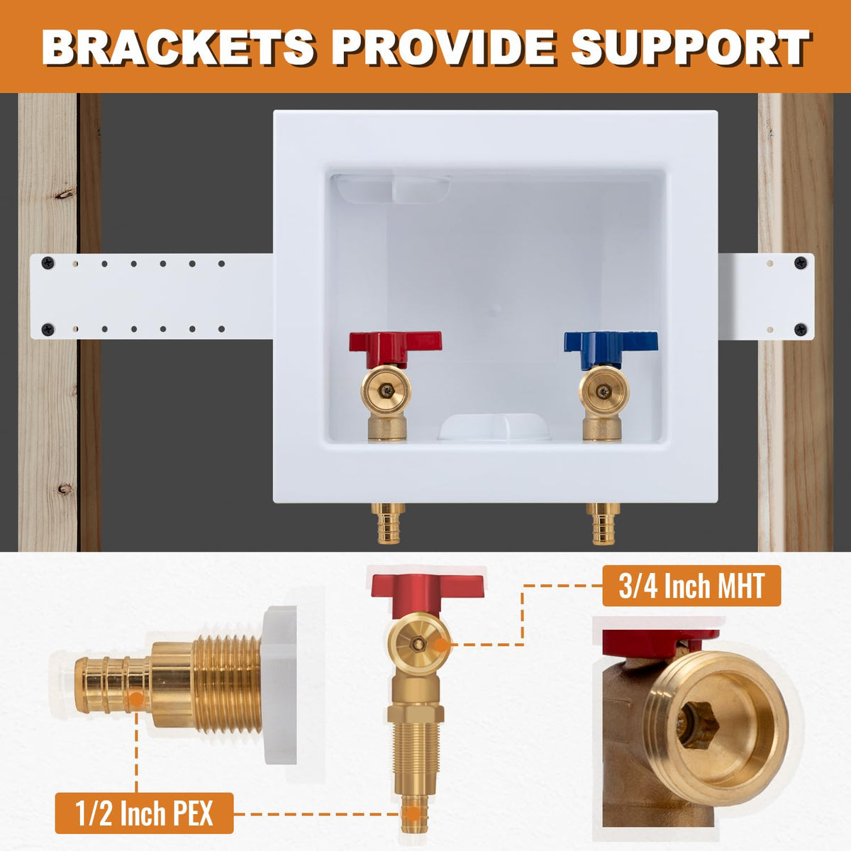 SUNGATOR outlet box brass shut-off valves provide durable, reliable connections