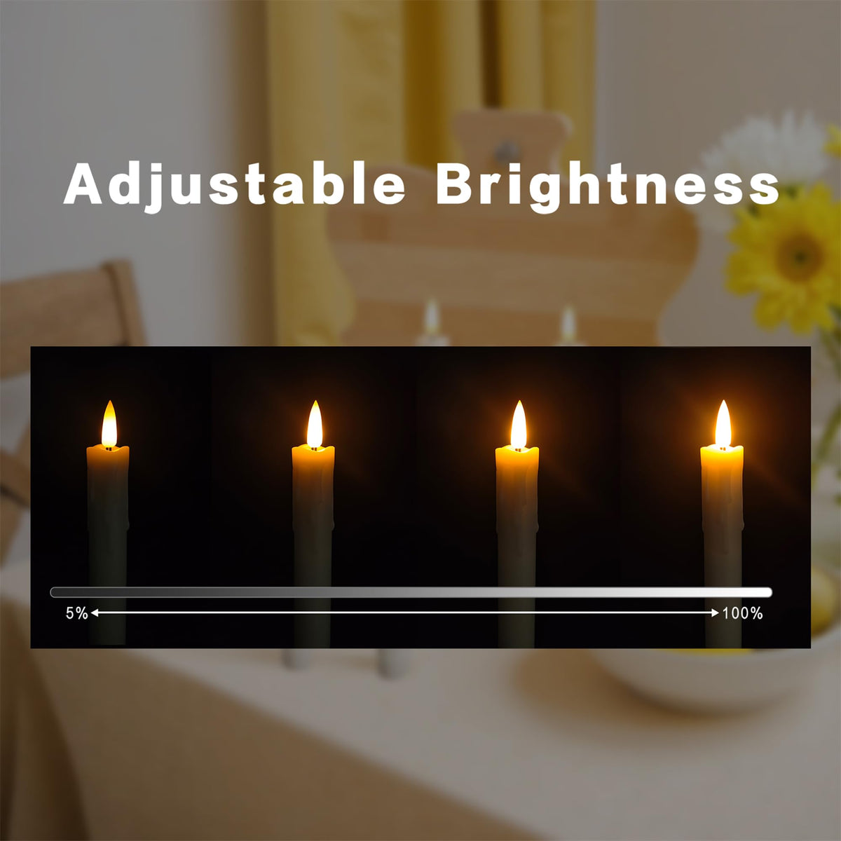 SUNGEGE table centerpiece candles creating an elegant dining ambiance.