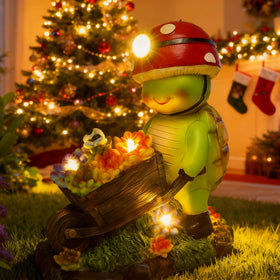 SunGlee solar light turtle adds eco-friendly garden ambiance.
