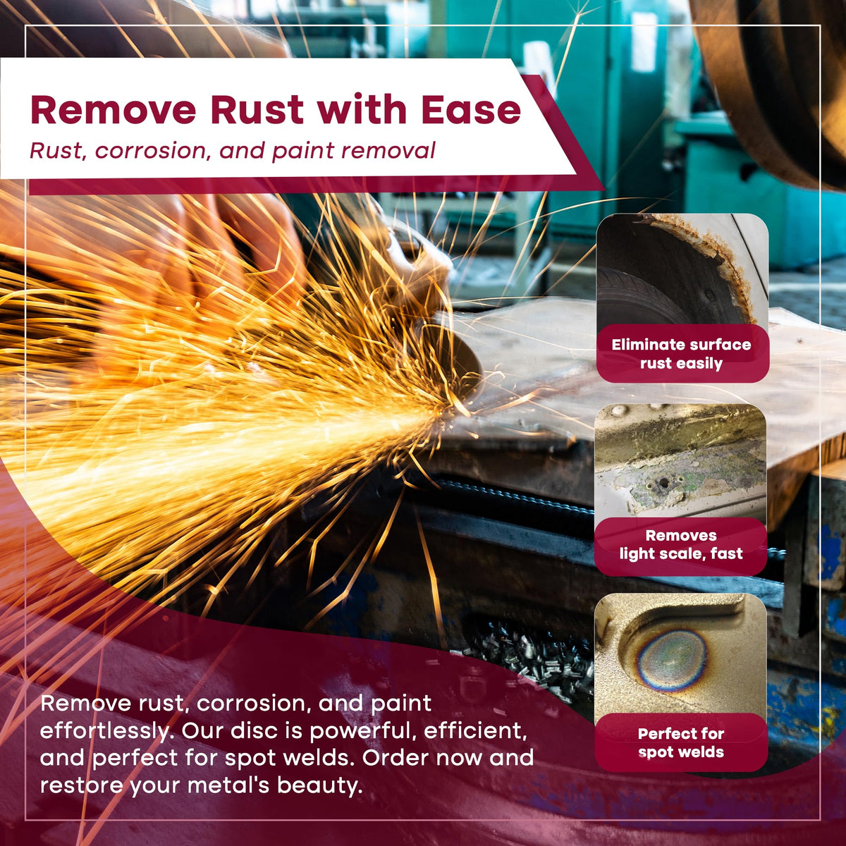 Sungold Abrasives 74903 back side maroon disc ready for finishing