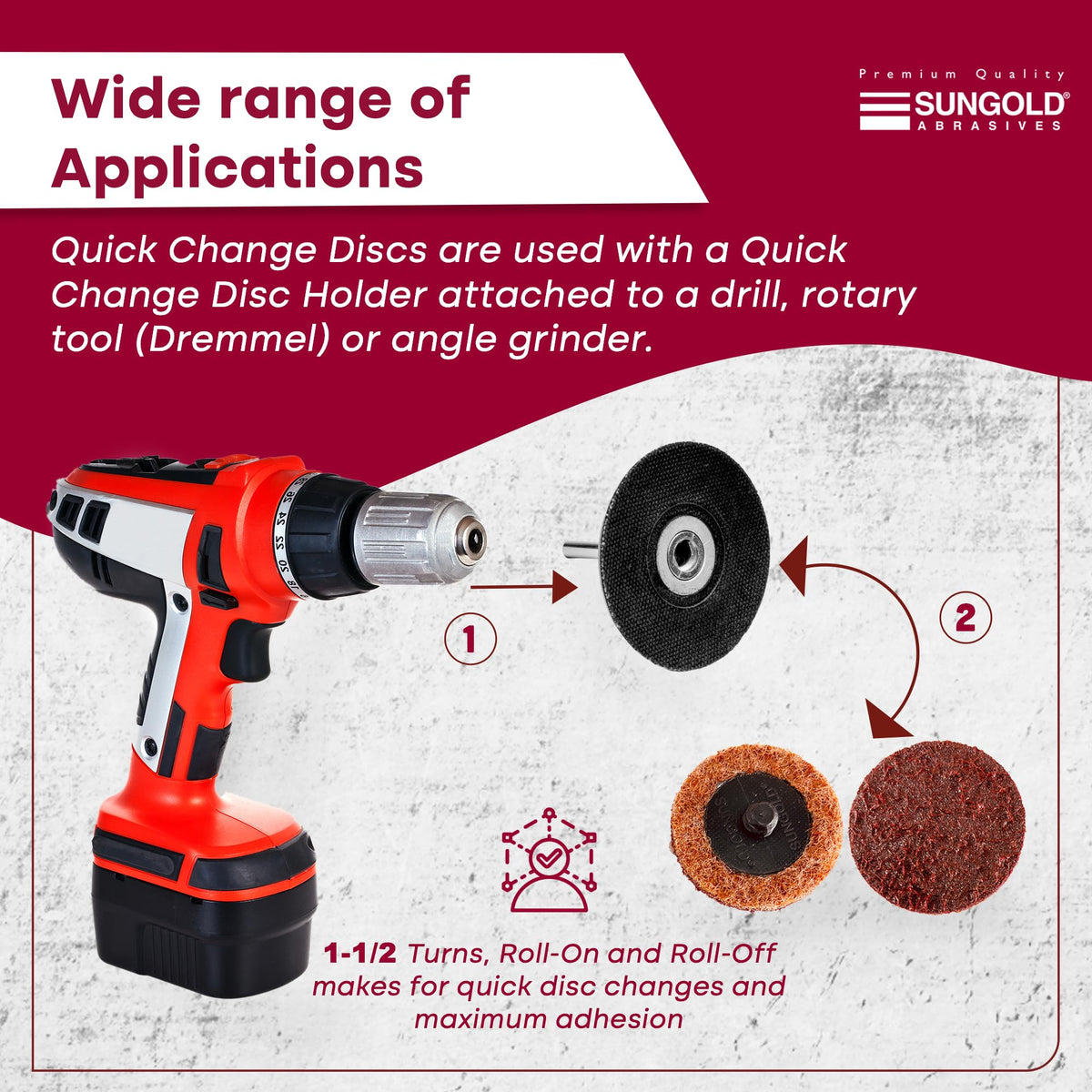Sungold Abrasives 74903 close-up of maroon surface conditioning disc