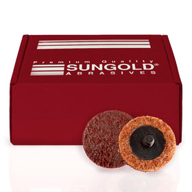 Sungold Abrasives 74903 metal finishing with non-woven disc on workpiece