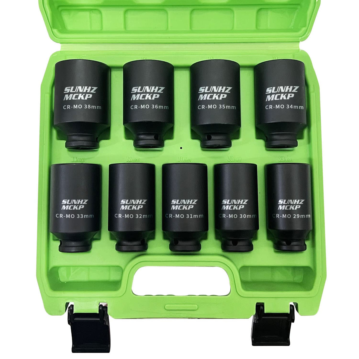SUNHZ MCKP 1/2 drive deep 6-point sockets for precise engagement in tight spaces.