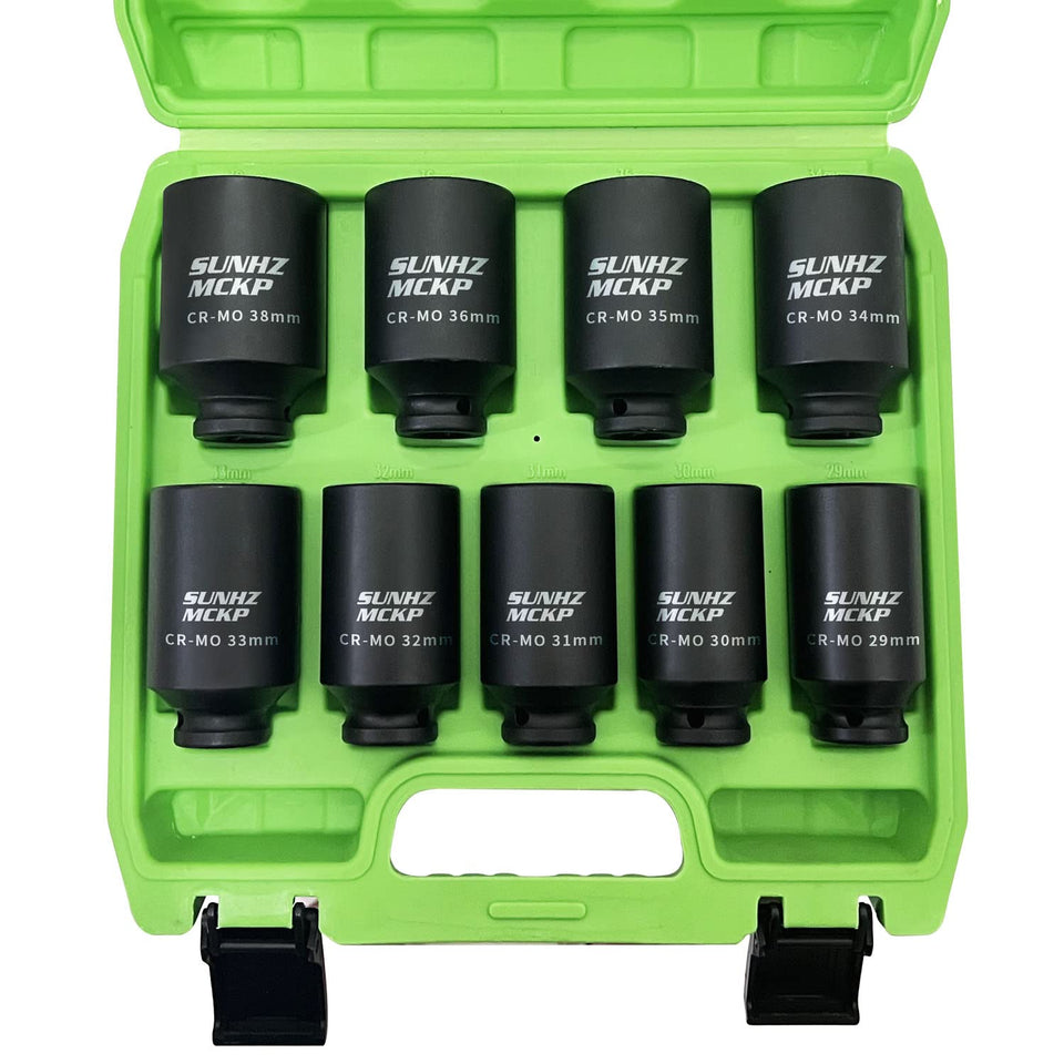 SUNHZ MCKP 1/2 drive deep 6-point sockets for precise engagement in tight spaces.