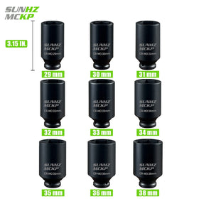 SUNHZ MCKP 9-piece metric sizes 29–38mm for automotive repairs.