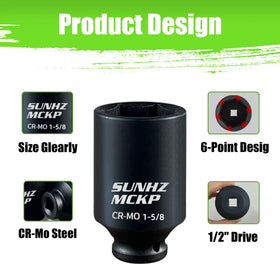 SUNHZ MCKP 1-7-16 inch deep socket enables precise torque access