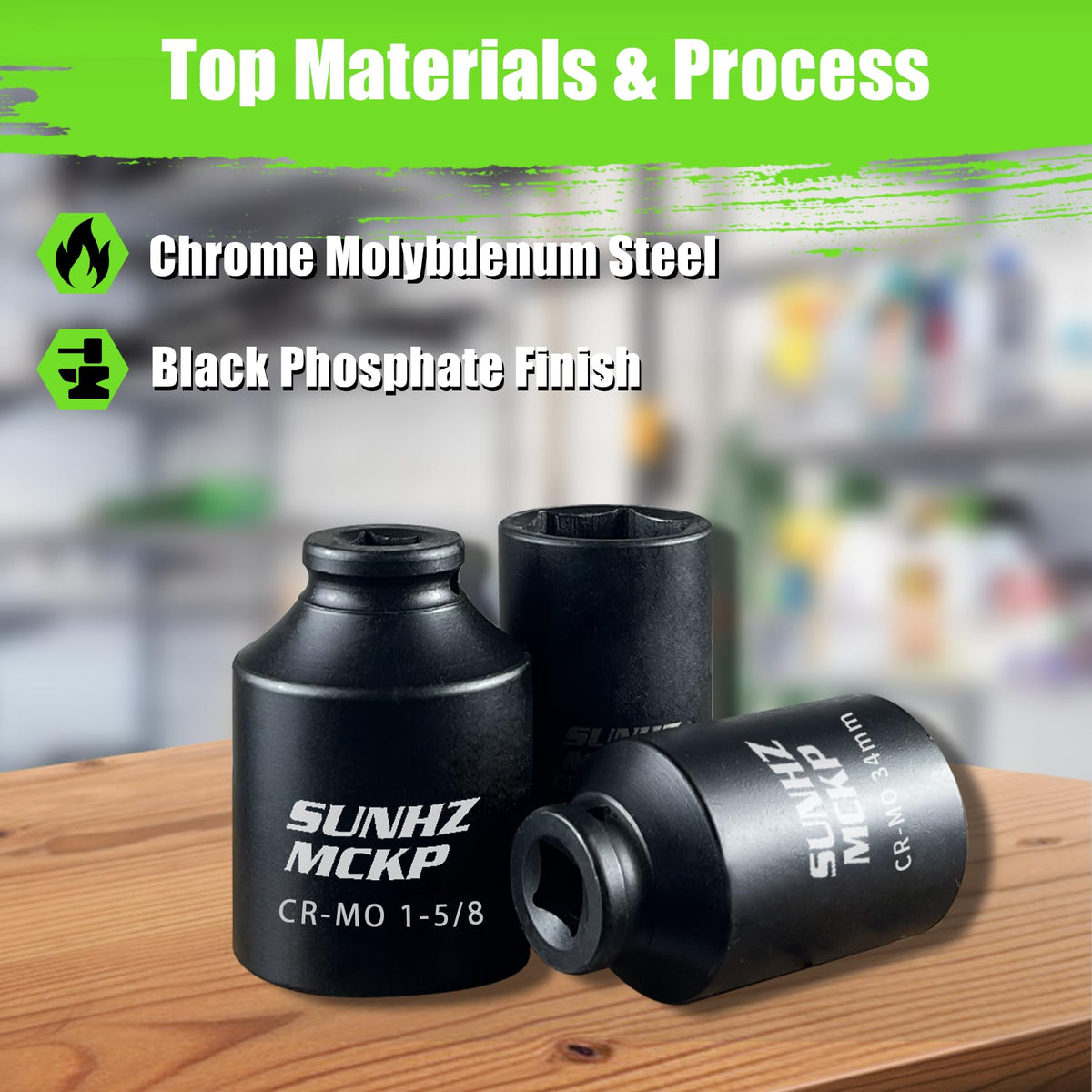 SUNHZ MCKP 1-1-2 inch deep socket with extra depth for stubborn fasteners