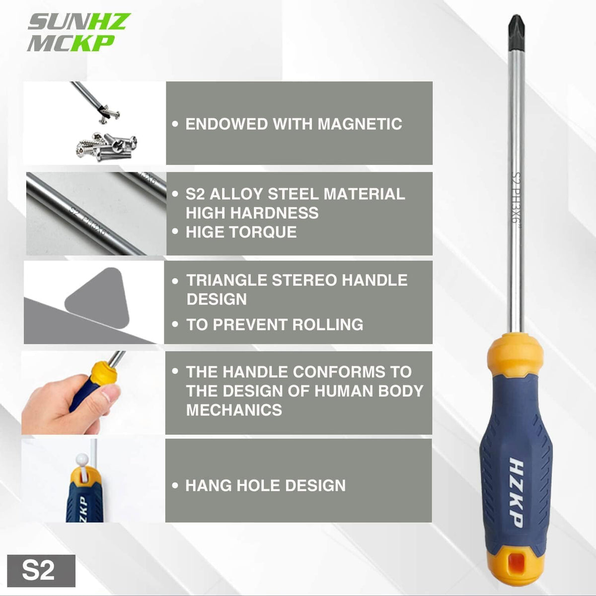 SUNHZMCKP ergonomic triangle handle provides comfortable control and reduced fatigue