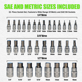 SUNHZ MCKP hex bits with SAE and Metric sizes for versatile repairs