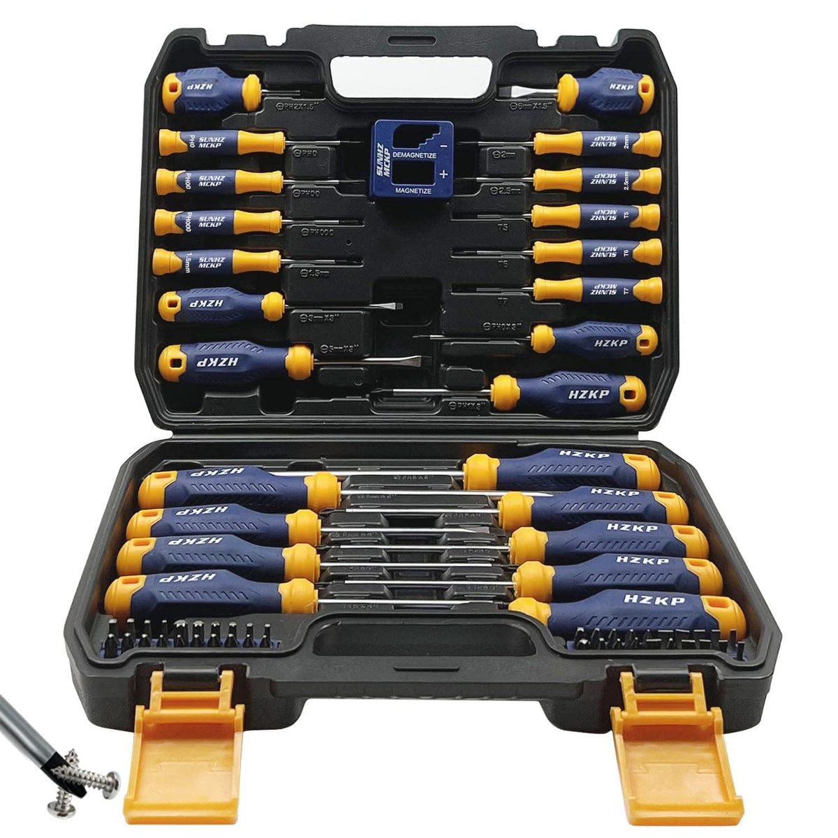 SUNHZMCKP magnetic screwdriver set in sturdy case for organized storage and quick access