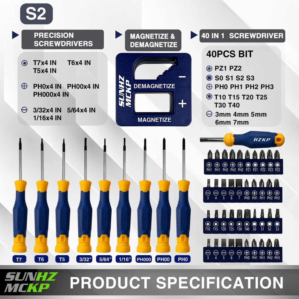 SUNHZMCKP S2 alloy steel bits designed for high torque and durability