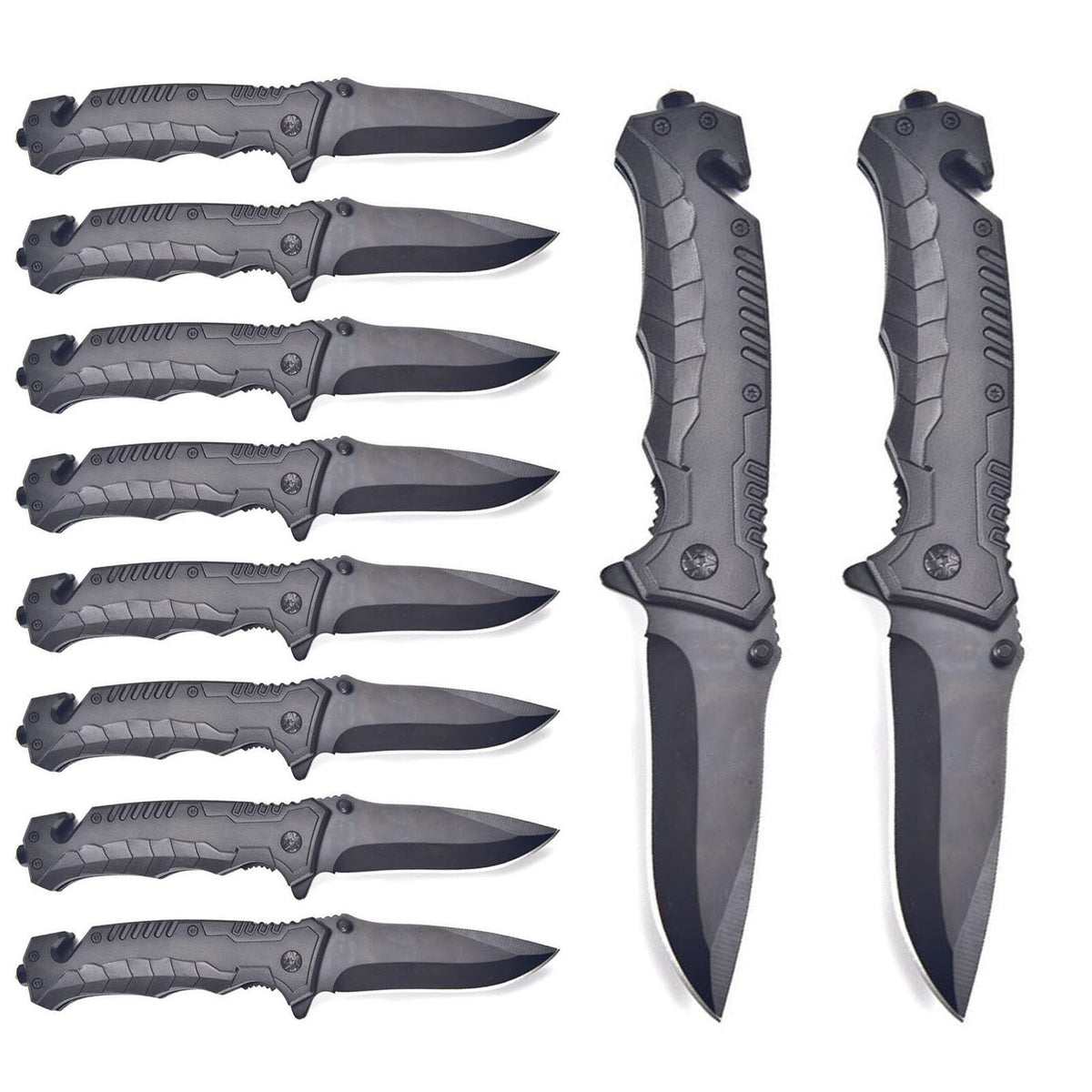 Suning Tactical Folding Knife 10Pack blade close-up for versatile cutting tasks