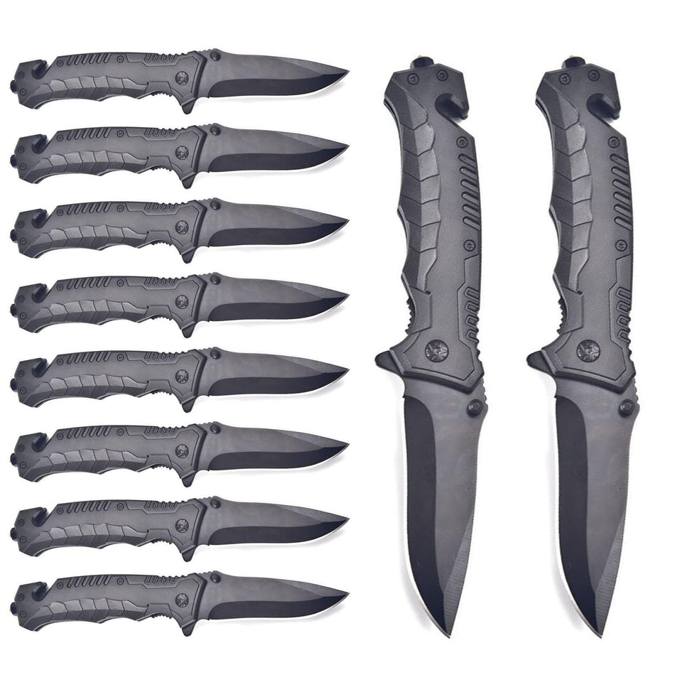 Suning Tactical Folding Knife 10Pack blade close-up for versatile cutting tasks