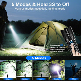 Sunitact flashlight body built from aerospace-grade aluminum for rugged outdoor use