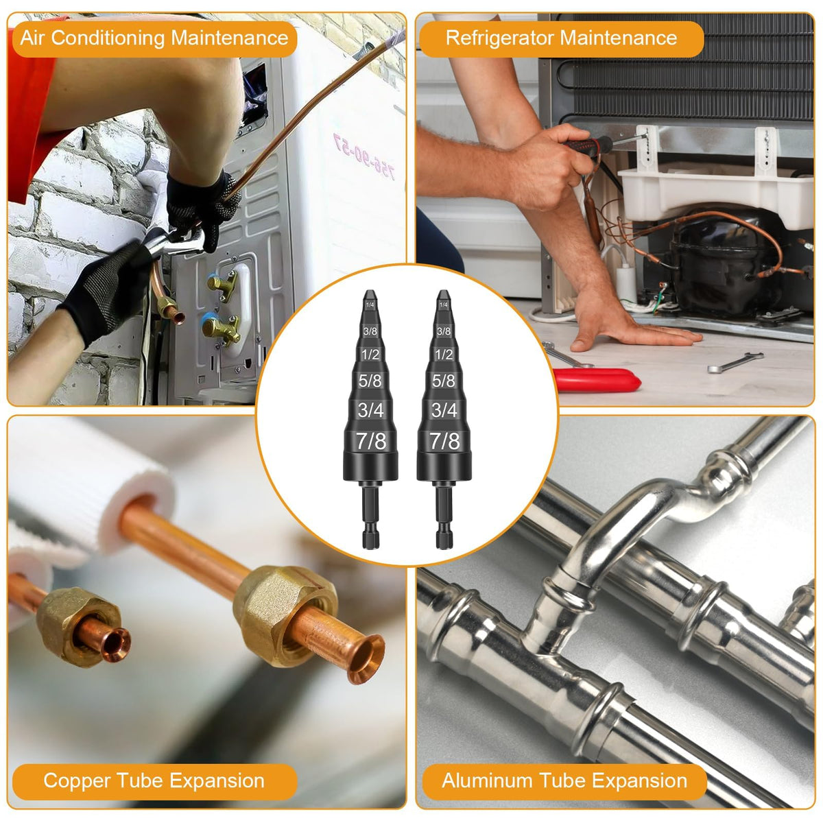 SUNJOYCO copper pipe expander rotates for secure, leak-free flares.