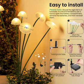 Sunket lights auto-activate at dusk after charging in sun, offering hands-free operation.