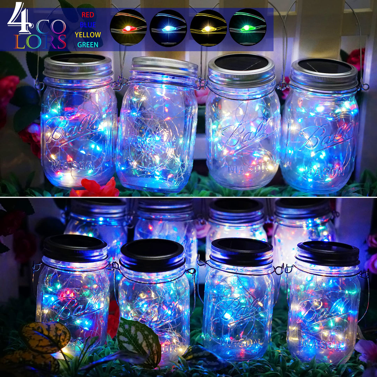 SunKite jar lid lights come in an 8-pack for versatile patio ambience.