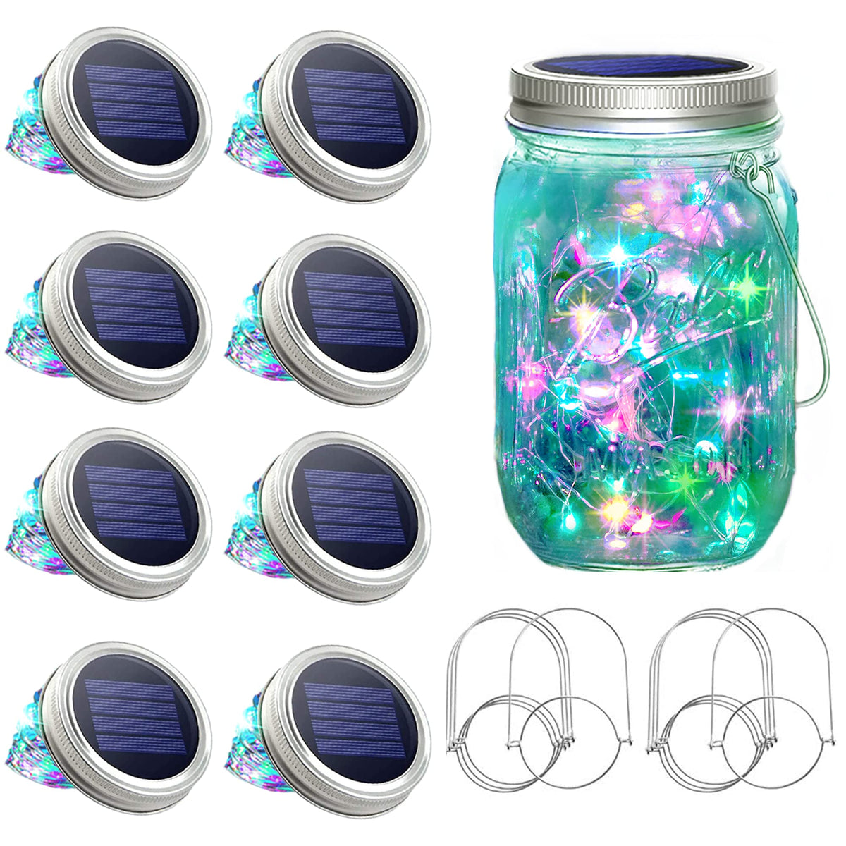 SunKite solar mason jar lid lights illuminate outdoor spaces with a warm, twinkling glow.