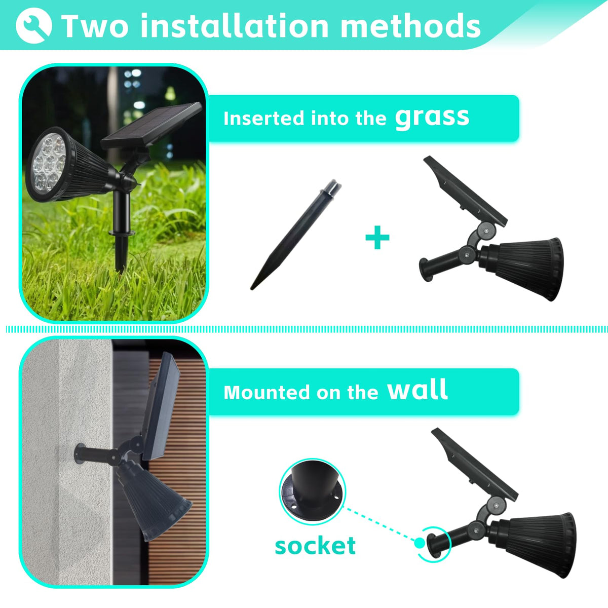 Sunklly auto on/off solar spotlight activates at dusk