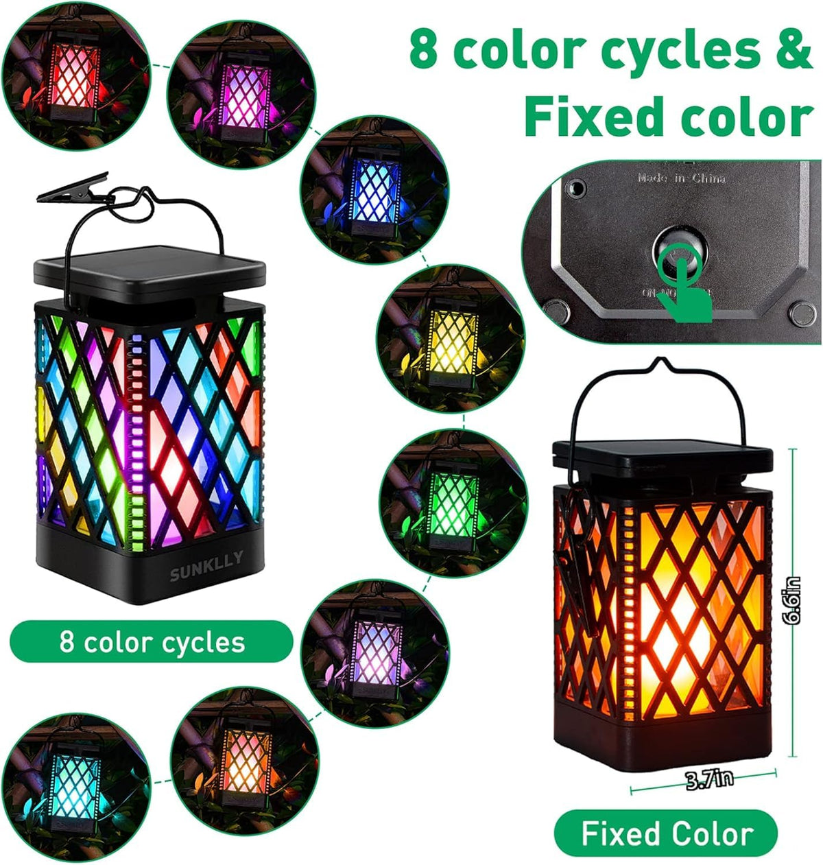 Sunklly Solar Lanterns hanging outdoors with easy setup