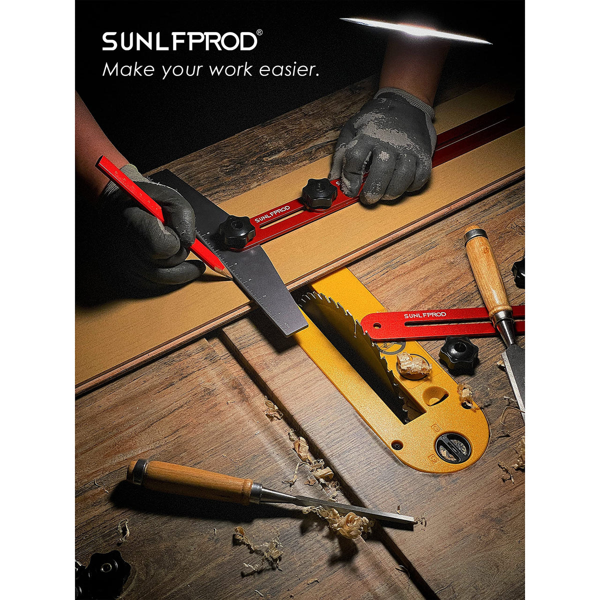 SUNLFPROD setup demonstrates tool adapting from 10.5 to 60.5 inches.