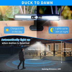 Sunlight Encounter clip-on solar motion light wall-bracket mount enables flexible placement