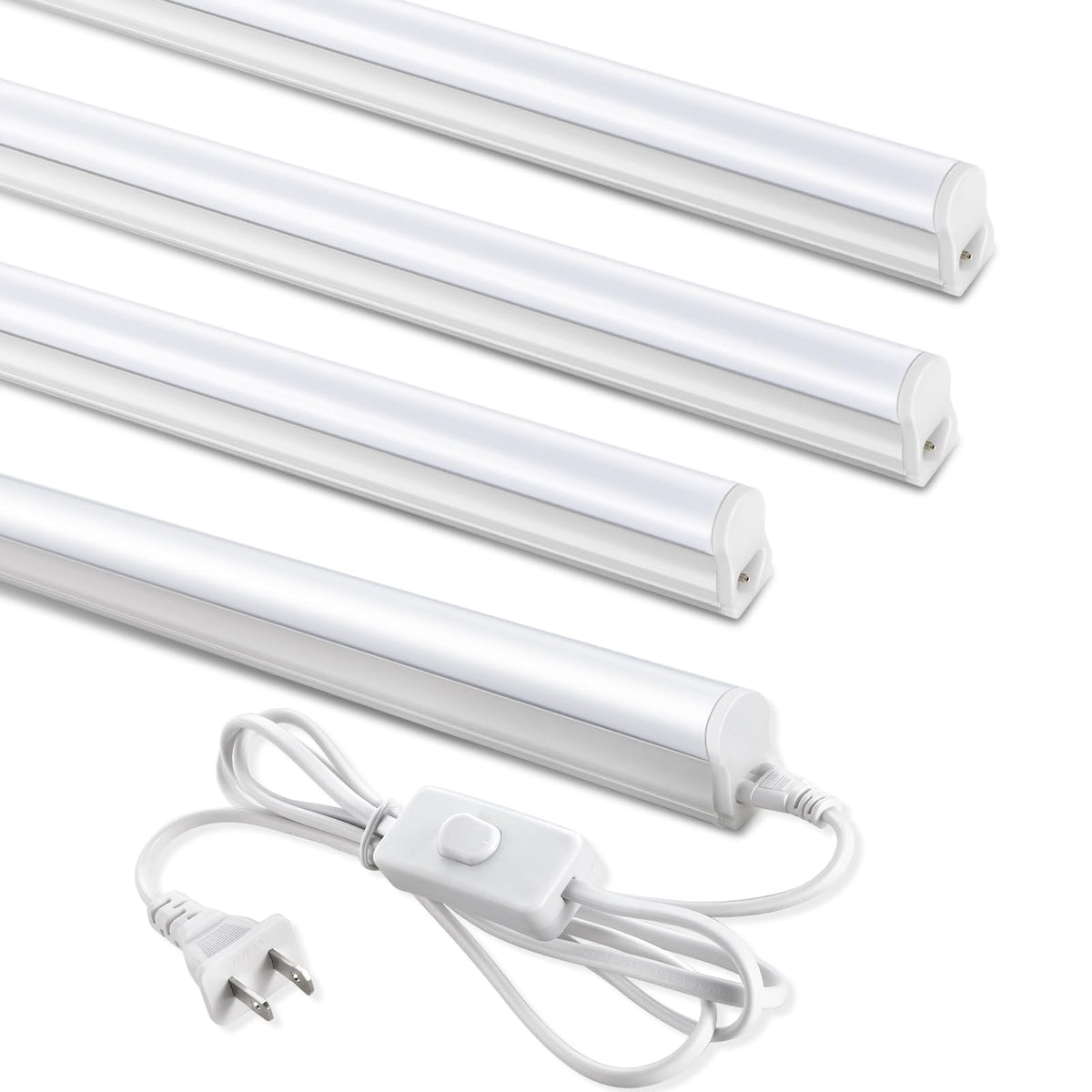 SUNLINKCO 4ft LED shop light front view highlights bright, even illumination for benches.