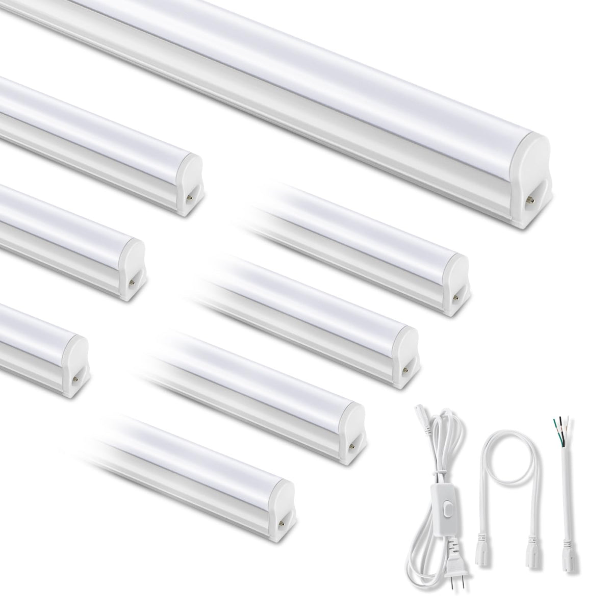 SUNLINKCO 8-pack 4ft LED fixture for bright workshop lighting