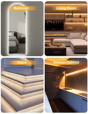 SUNLINKCO COB LED strip features music mode to sync lighting with music.
