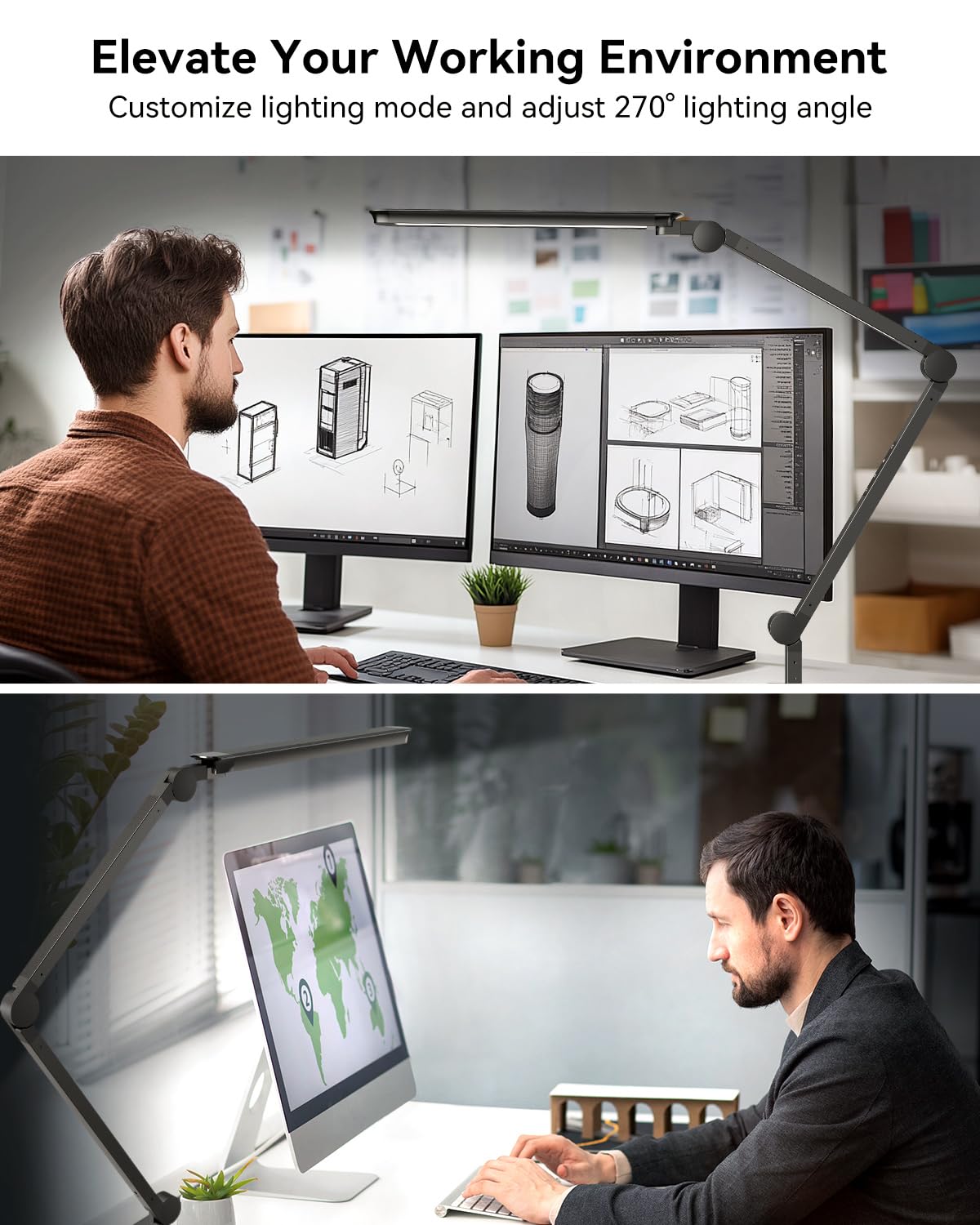 SUNLINKCO LED Desk Lamp energy-saving design extends life and reduces power use