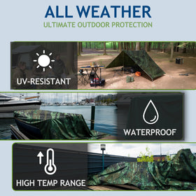 Sunlitap camouflage tarp versatile for camping, car covers, and boats.