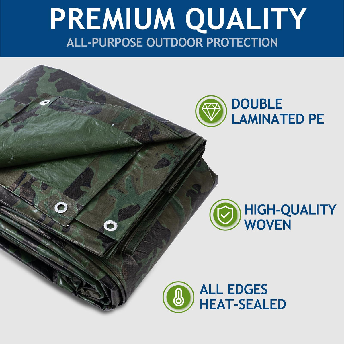 Sunlitap camouflage tarp lightweight 5 mil for portable camping protection.