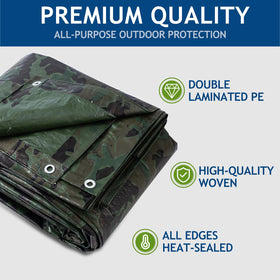 Sunlitap camouflage tarp lightweight 5 mil for portable camping protection.