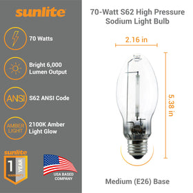 Sunlite 03610 clear glass 2100K glow provides warm, inviting illumination
