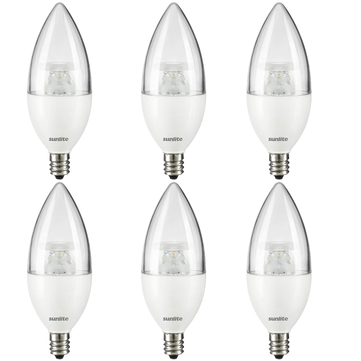Sunlite B11 torpedo tip clear bulb lighting chandeliers efficiently