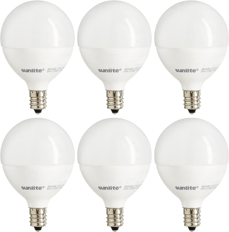 Sunlite G16.5 frosted globe bulb for vanity lighting