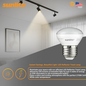 Sunlite R14 mini flood bulb ETL damp location listing for cabinet use.