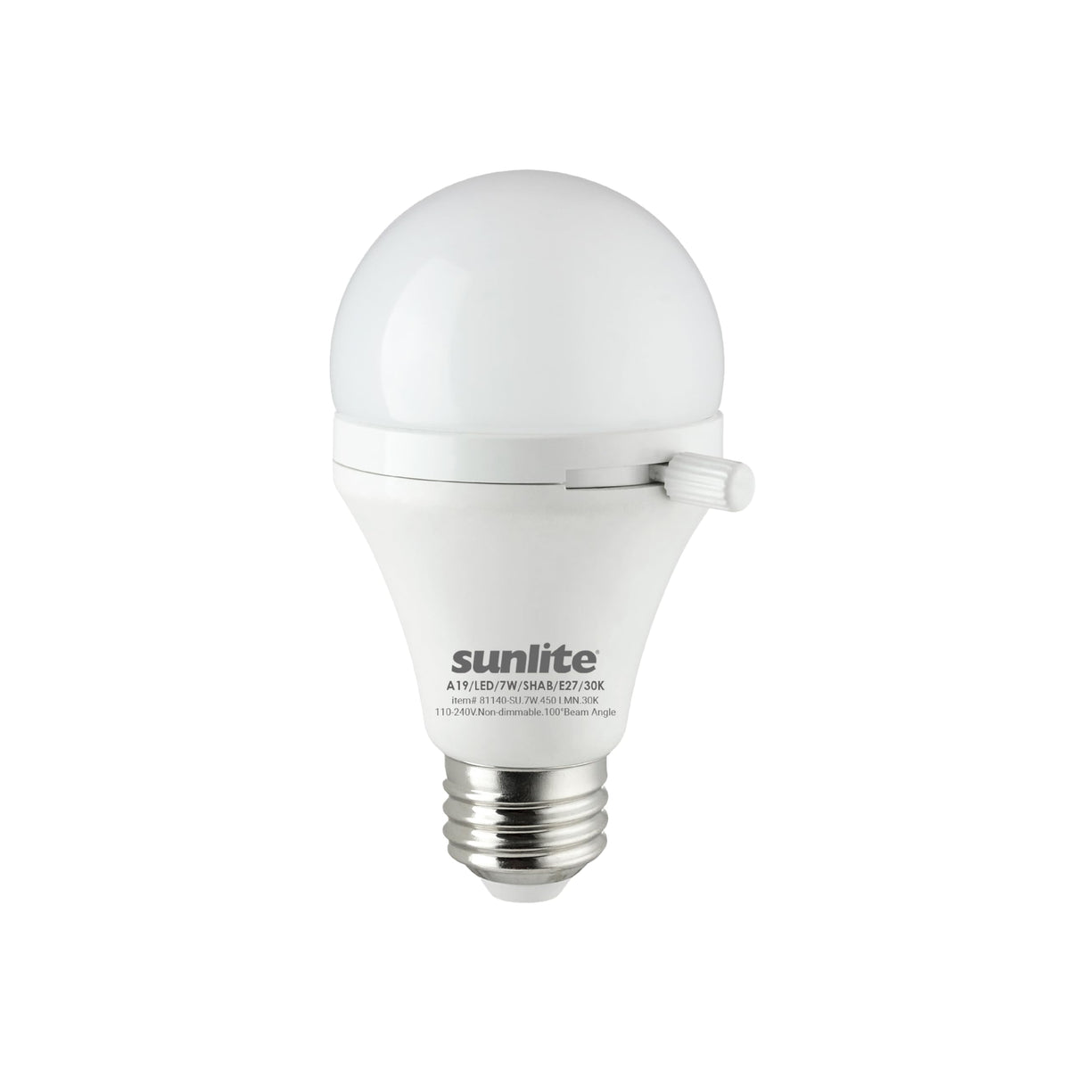 Sunlite Shabulb lever-cover closeup showing discreet Shabbat light control.