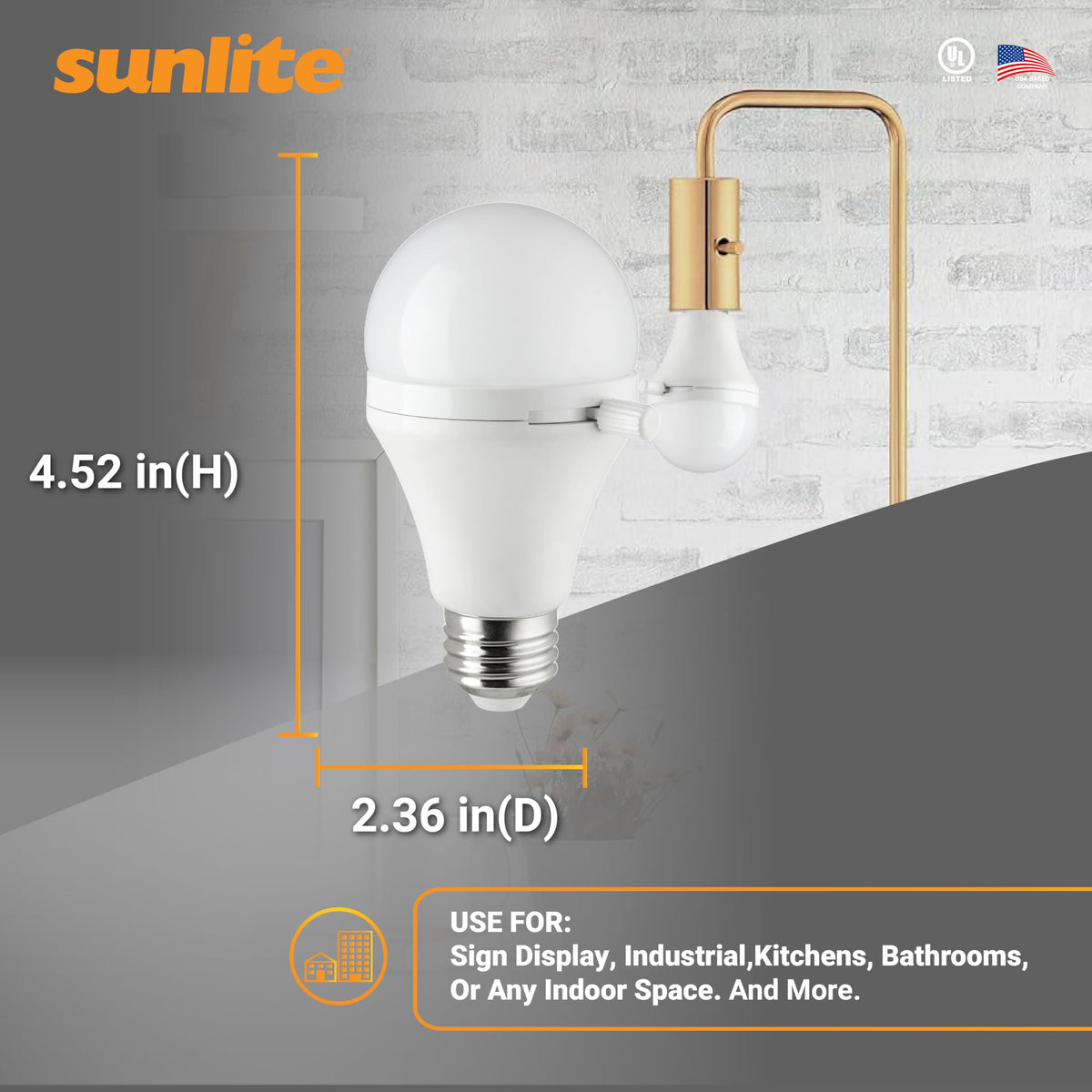 Sunlite Shabulb warm white glow creates cozy ambient lighting.