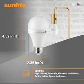 Sunlite Shabulb warm white glow creates cozy ambient lighting.
