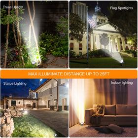 SUNLONG adjustable angle spotlight allows downlight or uplight for mood control.