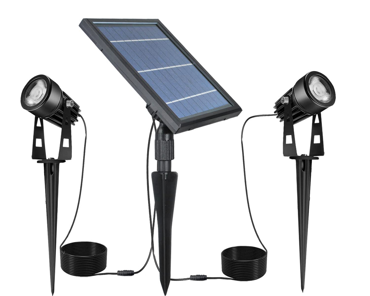 SUNLONG solar spotlight tilt for precise uplight and downlight in outdoor spaces.