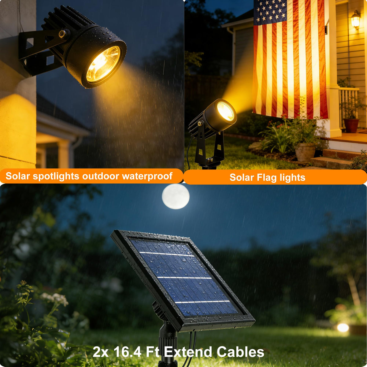 SUNLONG warm white 3000K glow creates inviting garden ambiance.