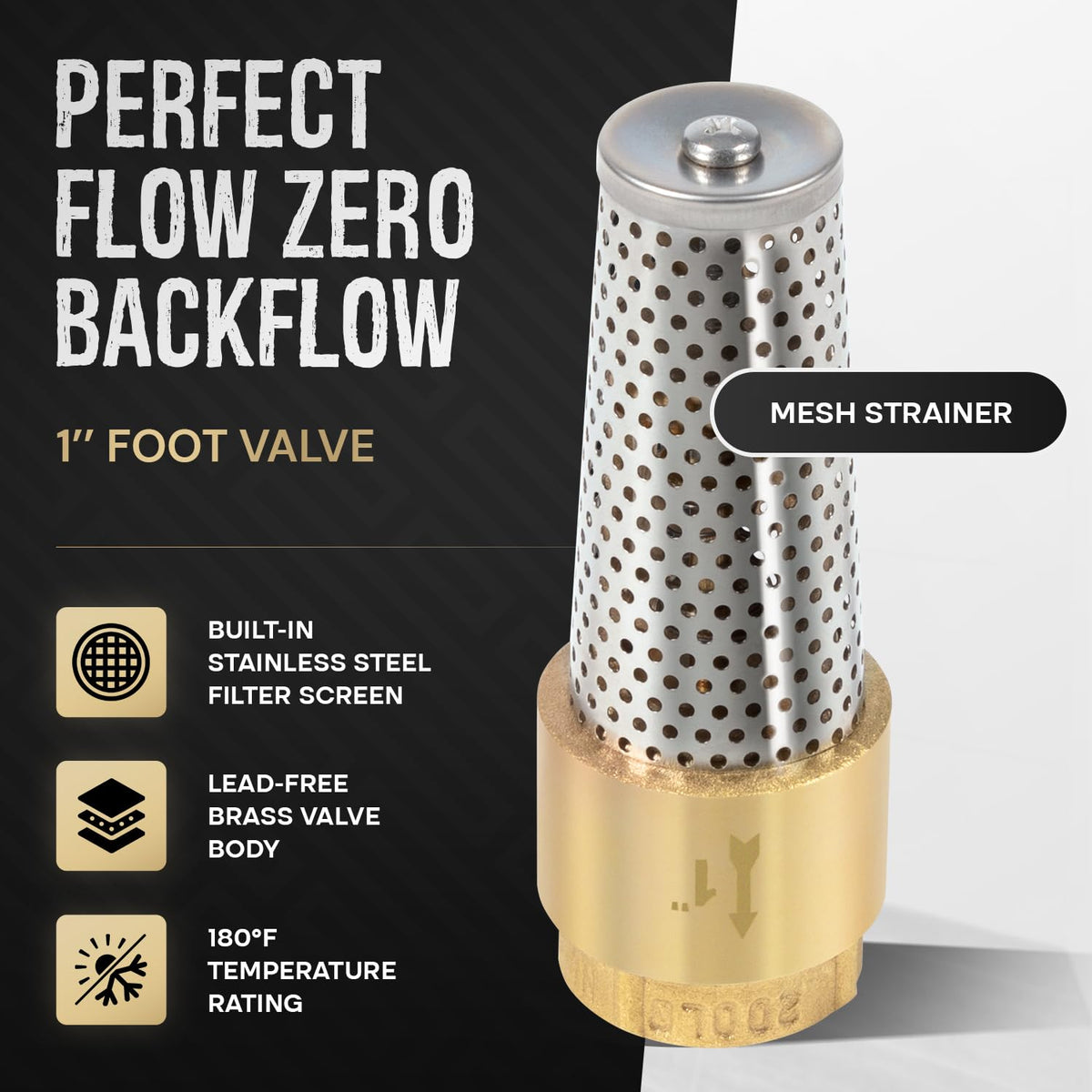 Sunluway no-lead brass foot valve demonstrating durable construction