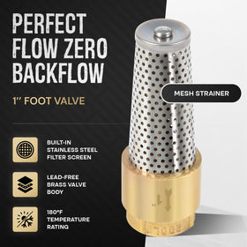 Sunluway no-lead brass foot valve demonstrating durable construction