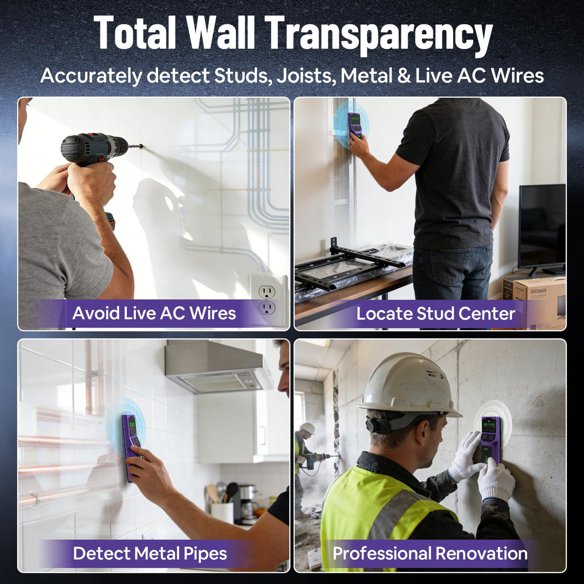 SUNMAY suitable for pros and DIYers for accurate wall scanning