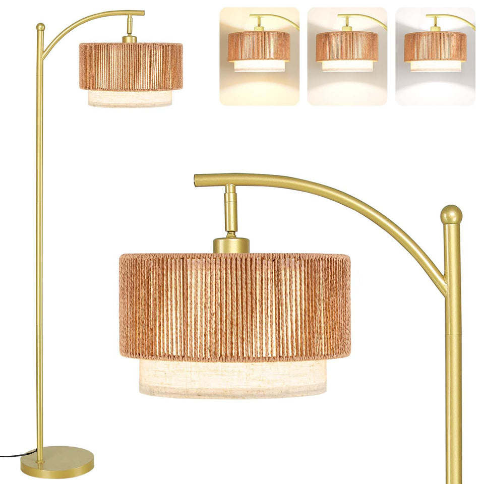 SUNMORY arc floor lamp with 12W LED for living room ambiance