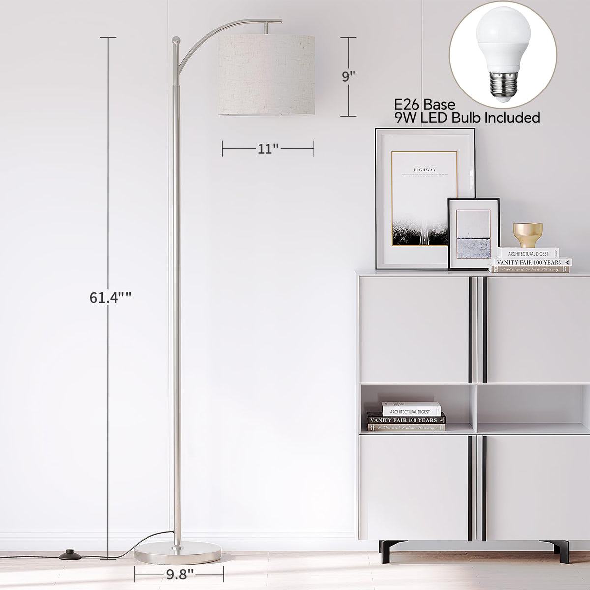 SUNMORY Arc Floor Lamp offering 3 color temperatures for different moods.