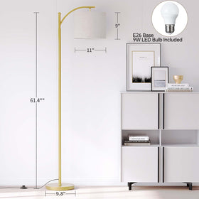 SUNMORY Arc Floor Lamp arm showing flexible positioning for light direction